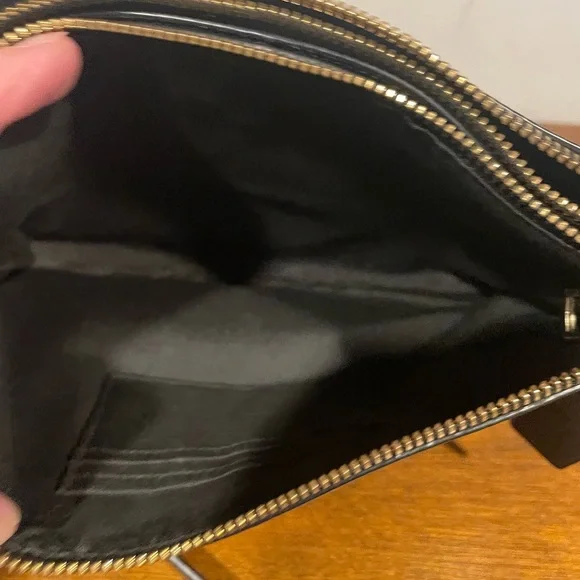 Coach Black Leather Crossbody with Gold-Tone Accents - Picture 5 of 10